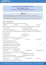 Đề thi học kì 1 Sinh 10 Kết nối tri thức - Đề số 7